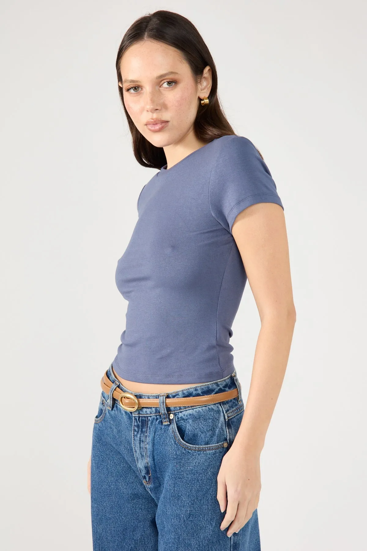 Blue Cap Sleeve Tee