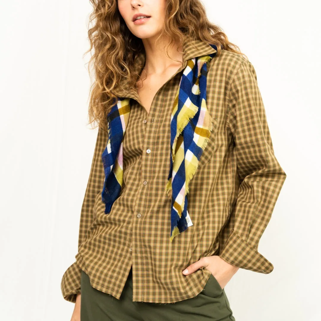 Boyfriend Shirt-Green Plaid