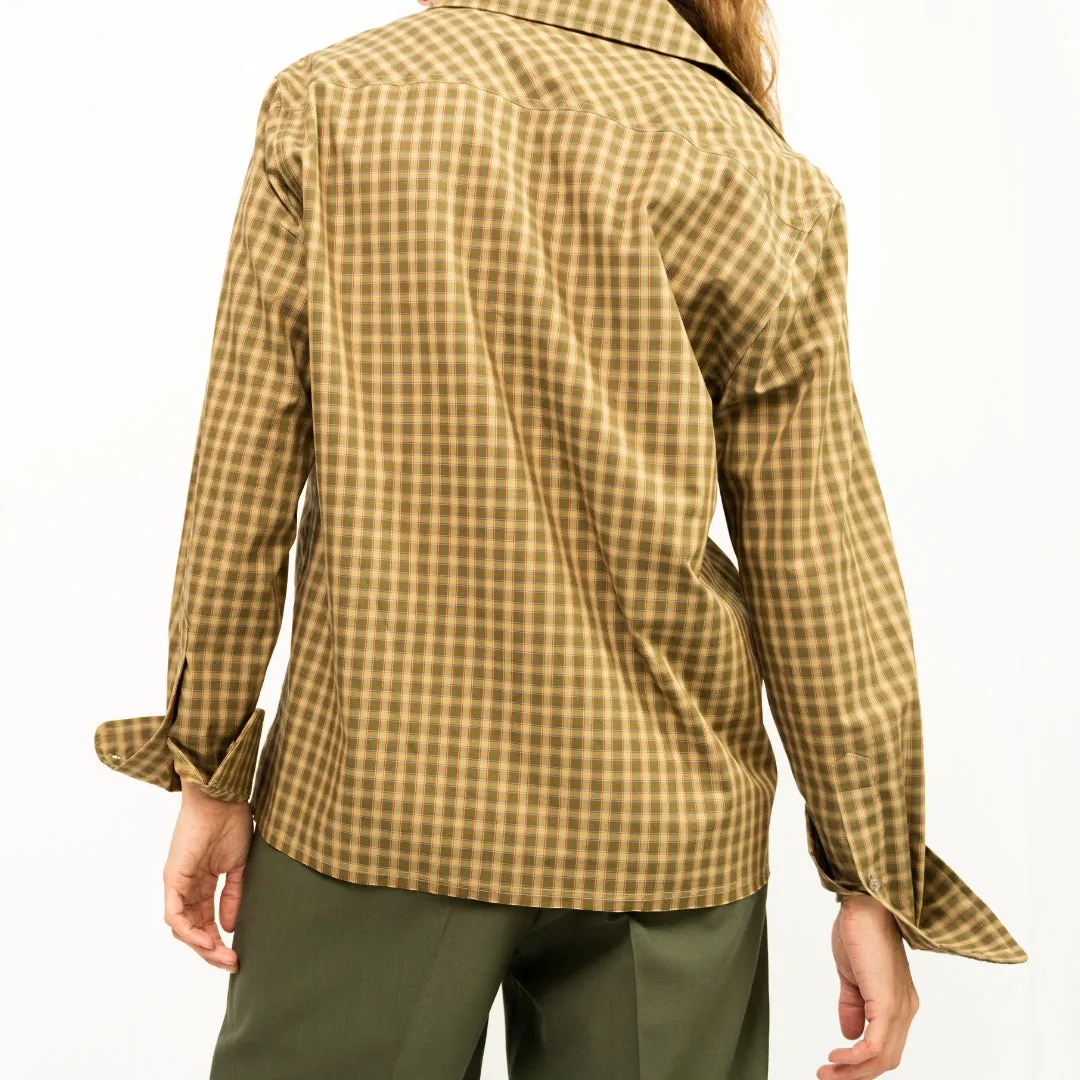 Boyfriend Shirt-Green Plaid