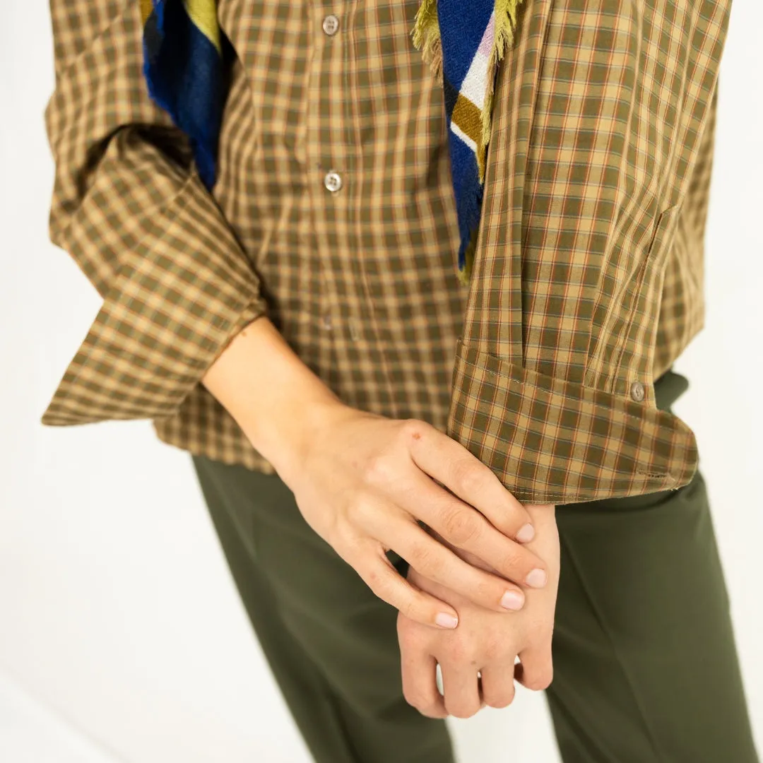 Boyfriend Shirt-Green Plaid