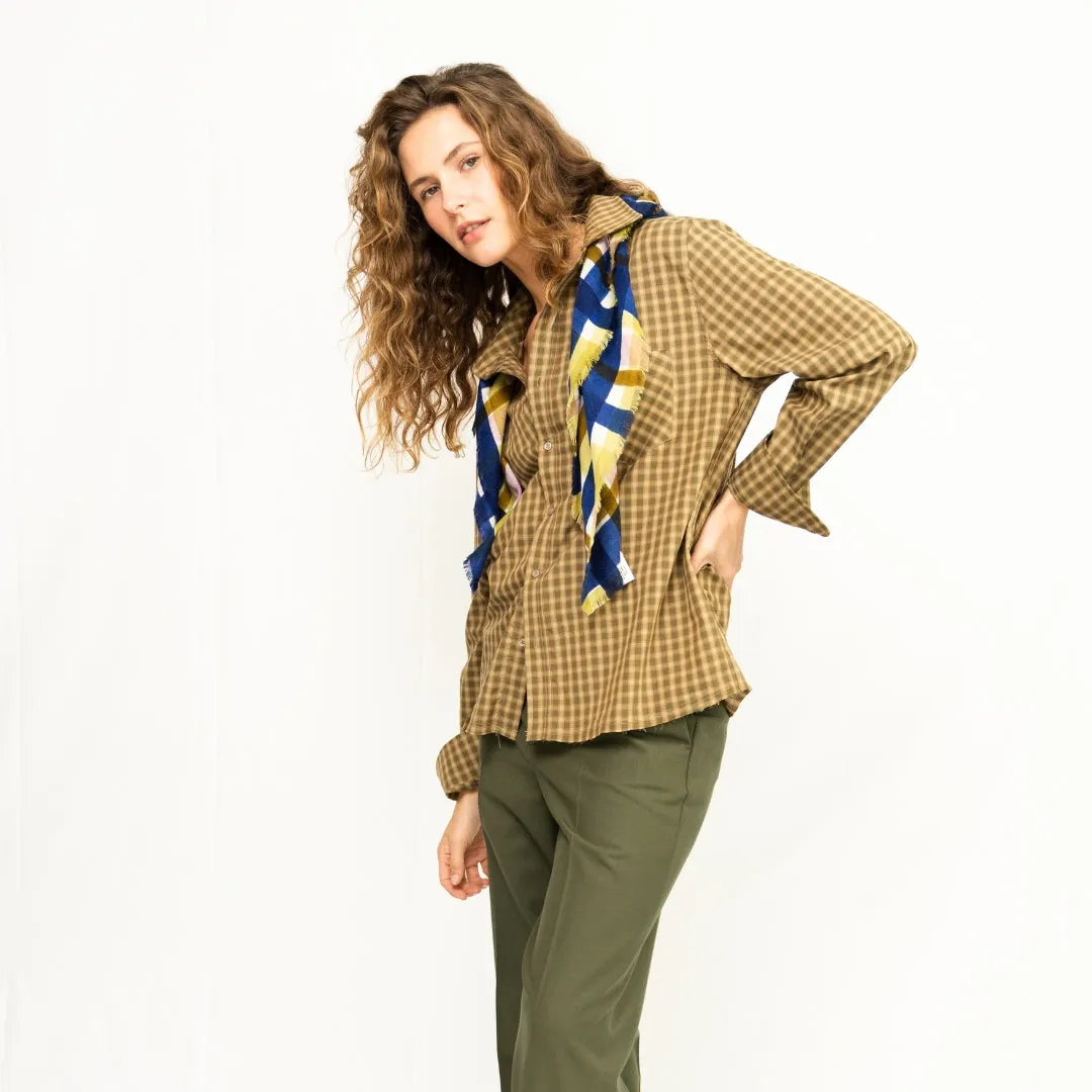 Boyfriend Shirt-Green Plaid