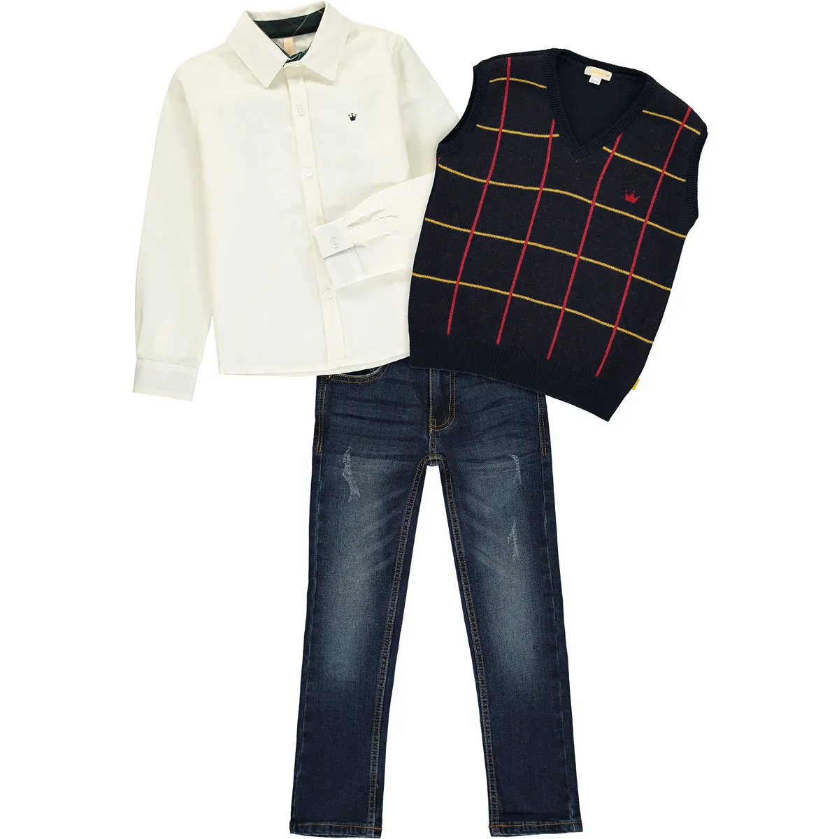 Boys Navy Blue Knitted Top