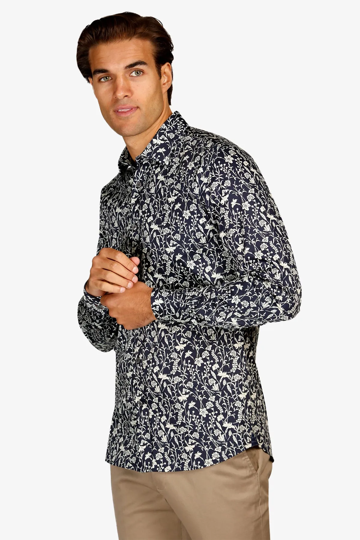 Brooksfield | Floral Print Dress Shirt Slim Fit