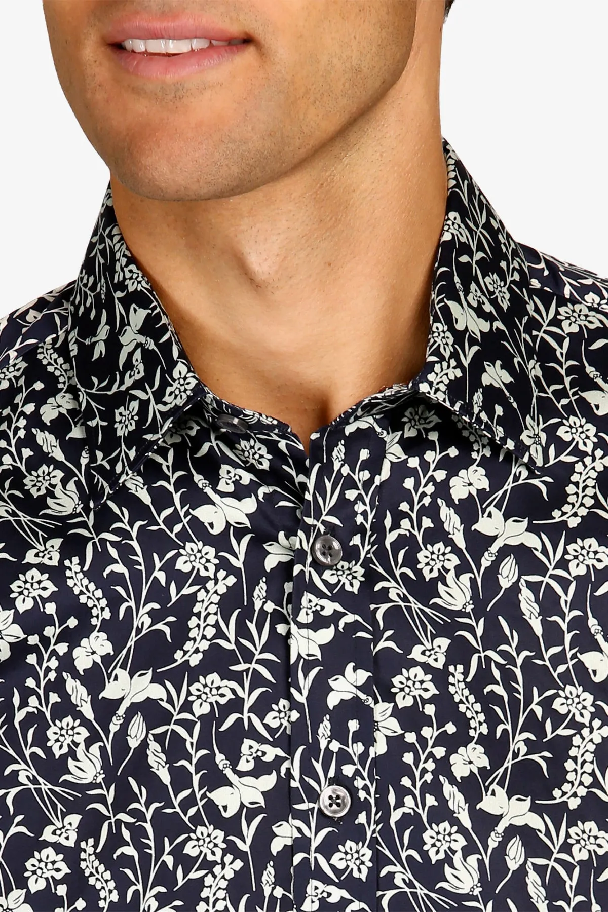 Brooksfield | Floral Print Dress Shirt Slim Fit