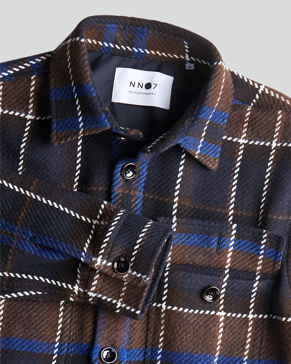 Brown and Navy Soren Check Overshirt