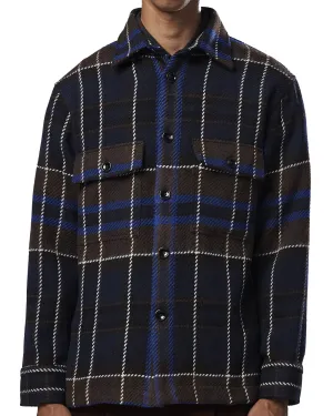 Brown and Navy Soren Check Overshirt