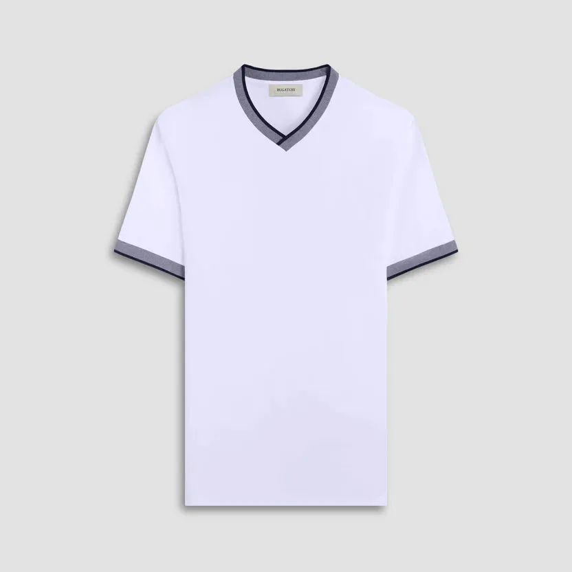 Bugatchi Solid V-Neck T-Shirt - White