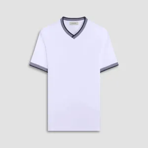 Bugatchi Solid V-Neck T-Shirt - White