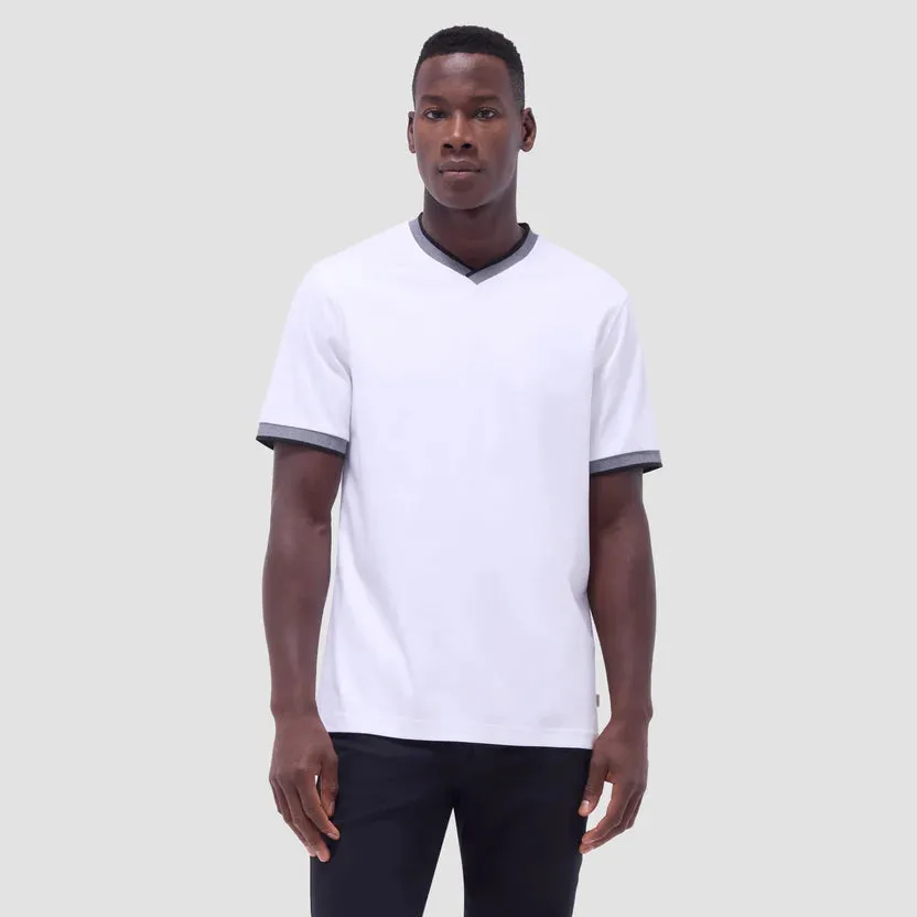 Bugatchi Solid V-Neck T-Shirt - White