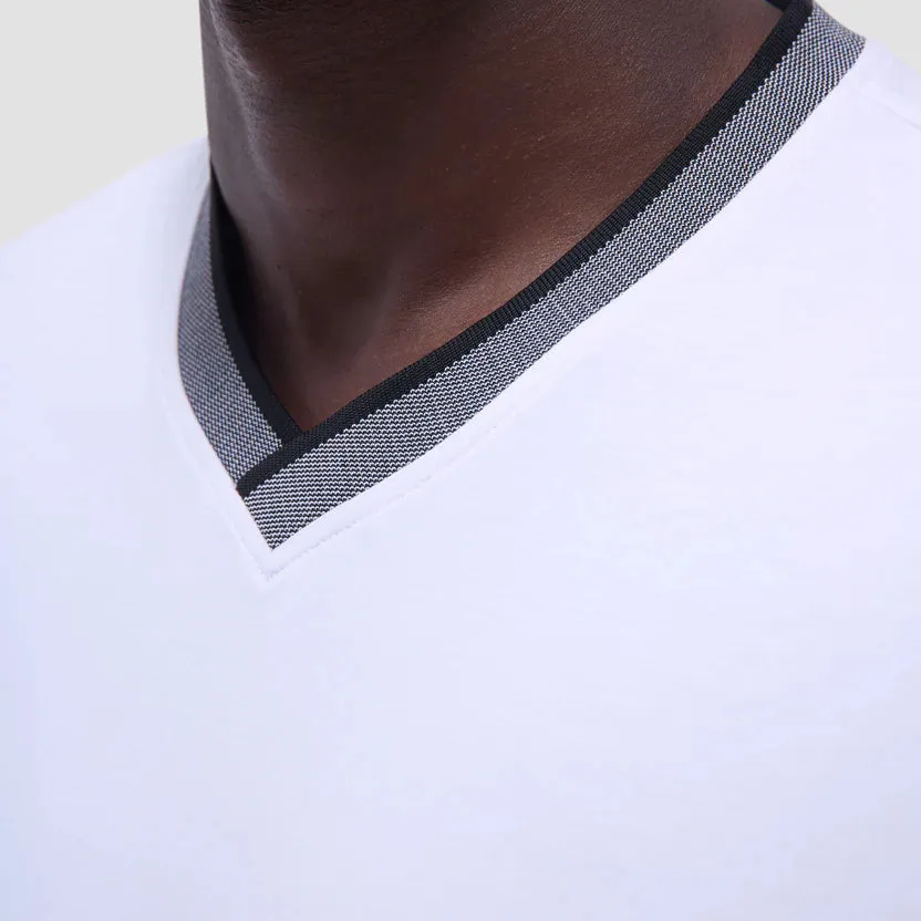 Bugatchi Solid V-Neck T-Shirt - White