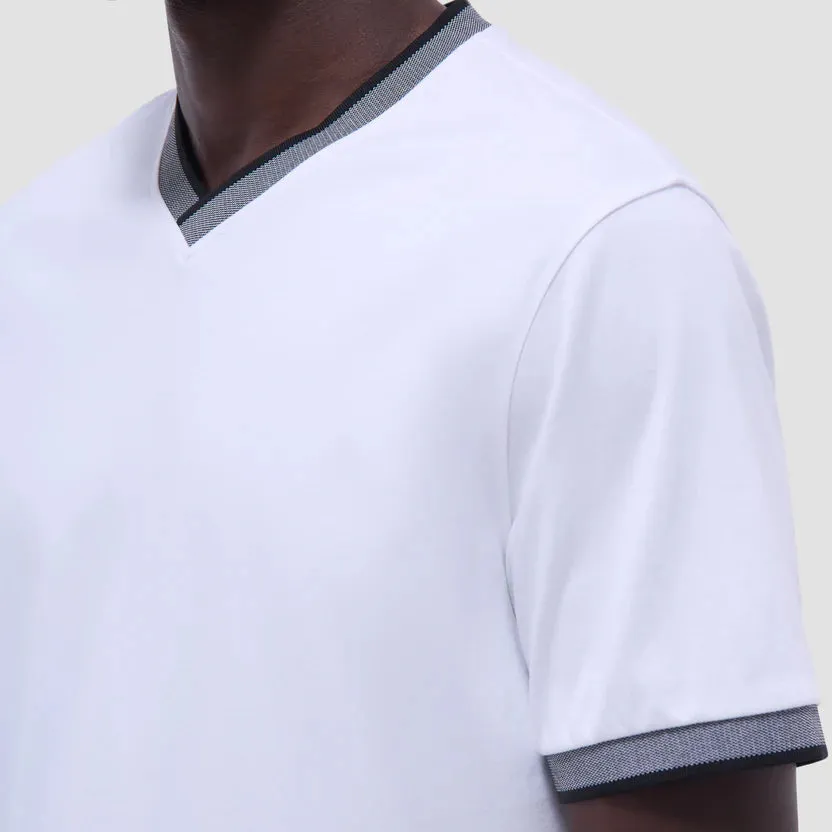 Bugatchi Solid V-Neck T-Shirt - White