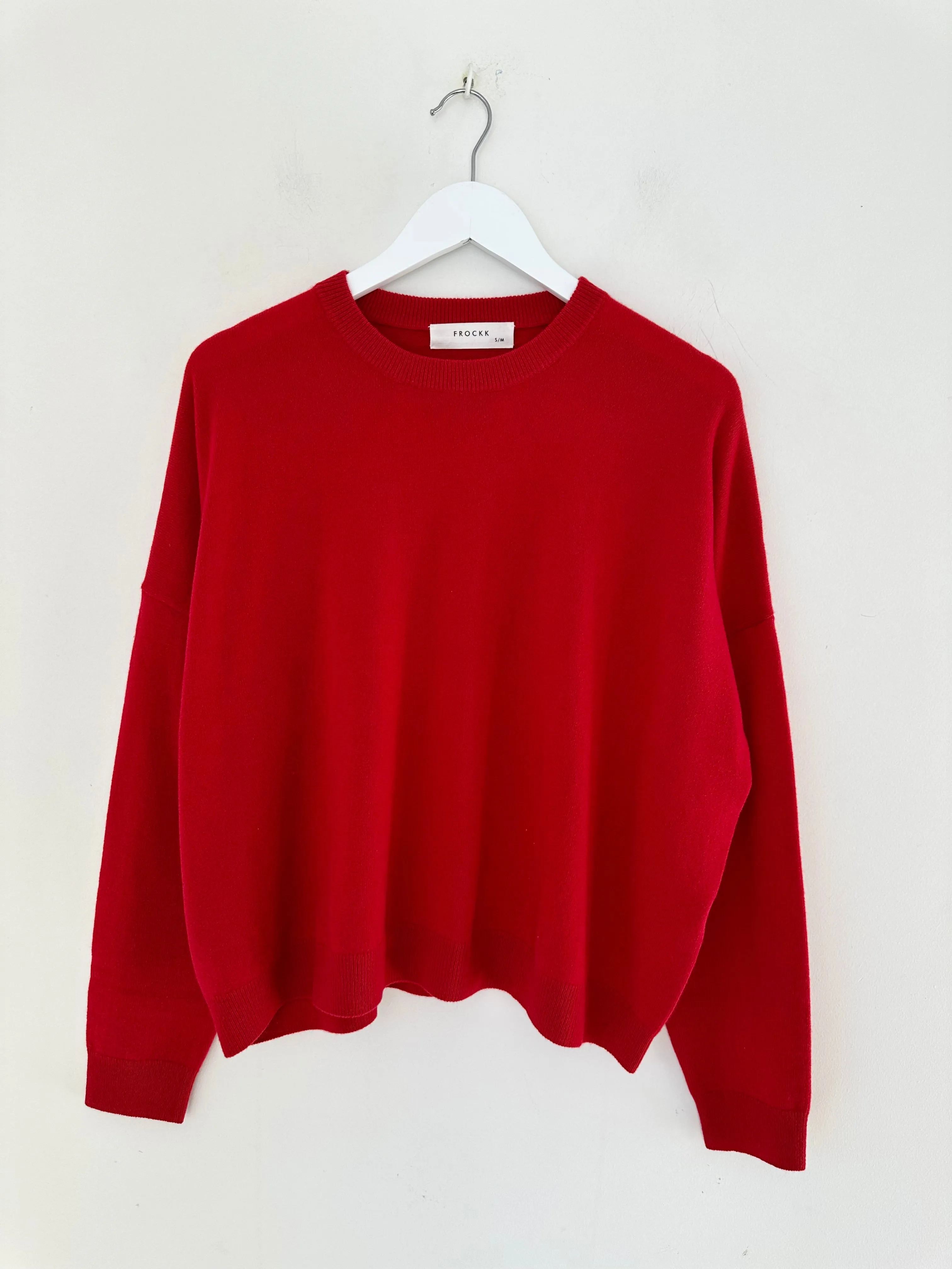 cassie crew neck knit -winter red cashmere