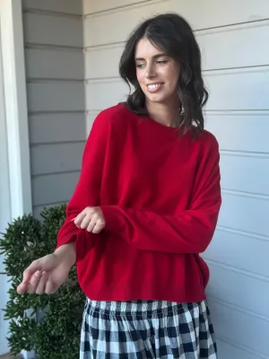 cassie crew neck knit -winter red cashmere