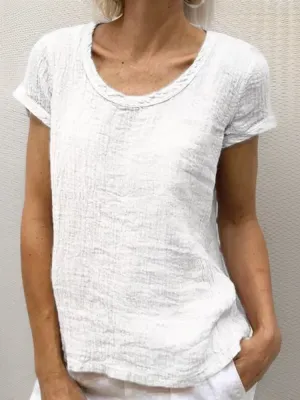 Cathy™ - Vintage T-Shirt with Round Neckline