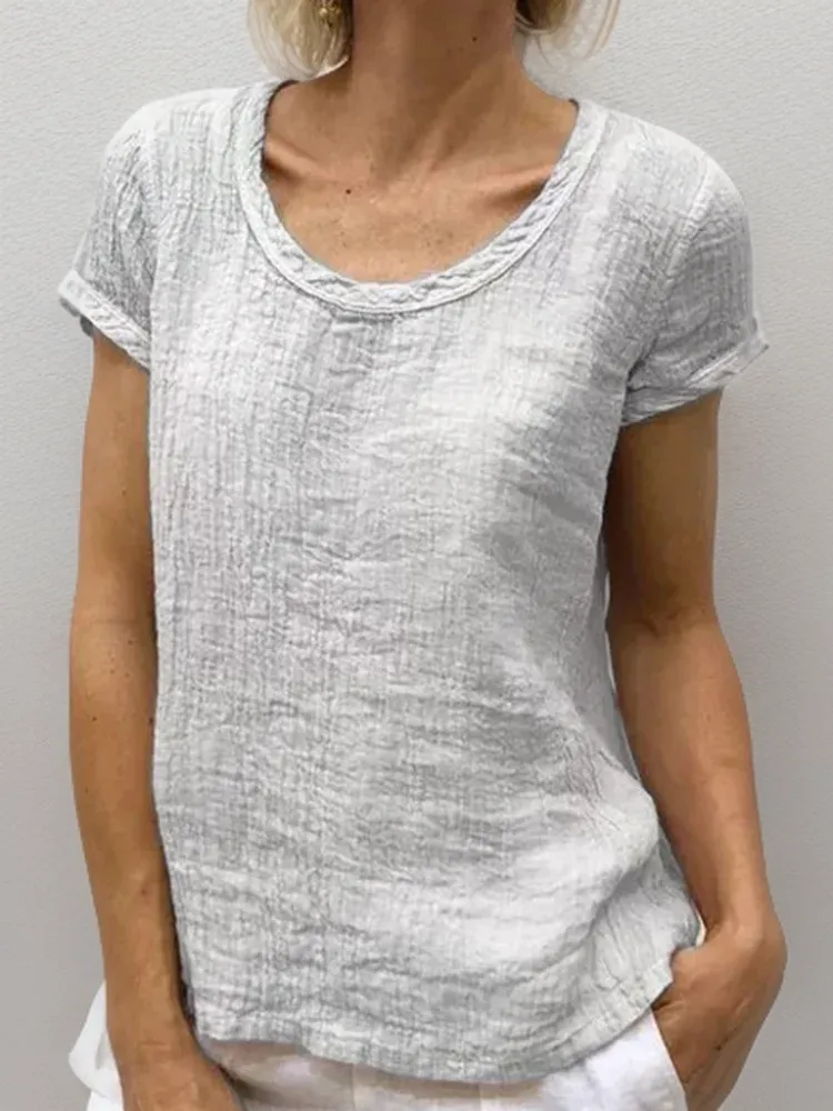 Cathy™ - Vintage T-Shirt with Round Neckline