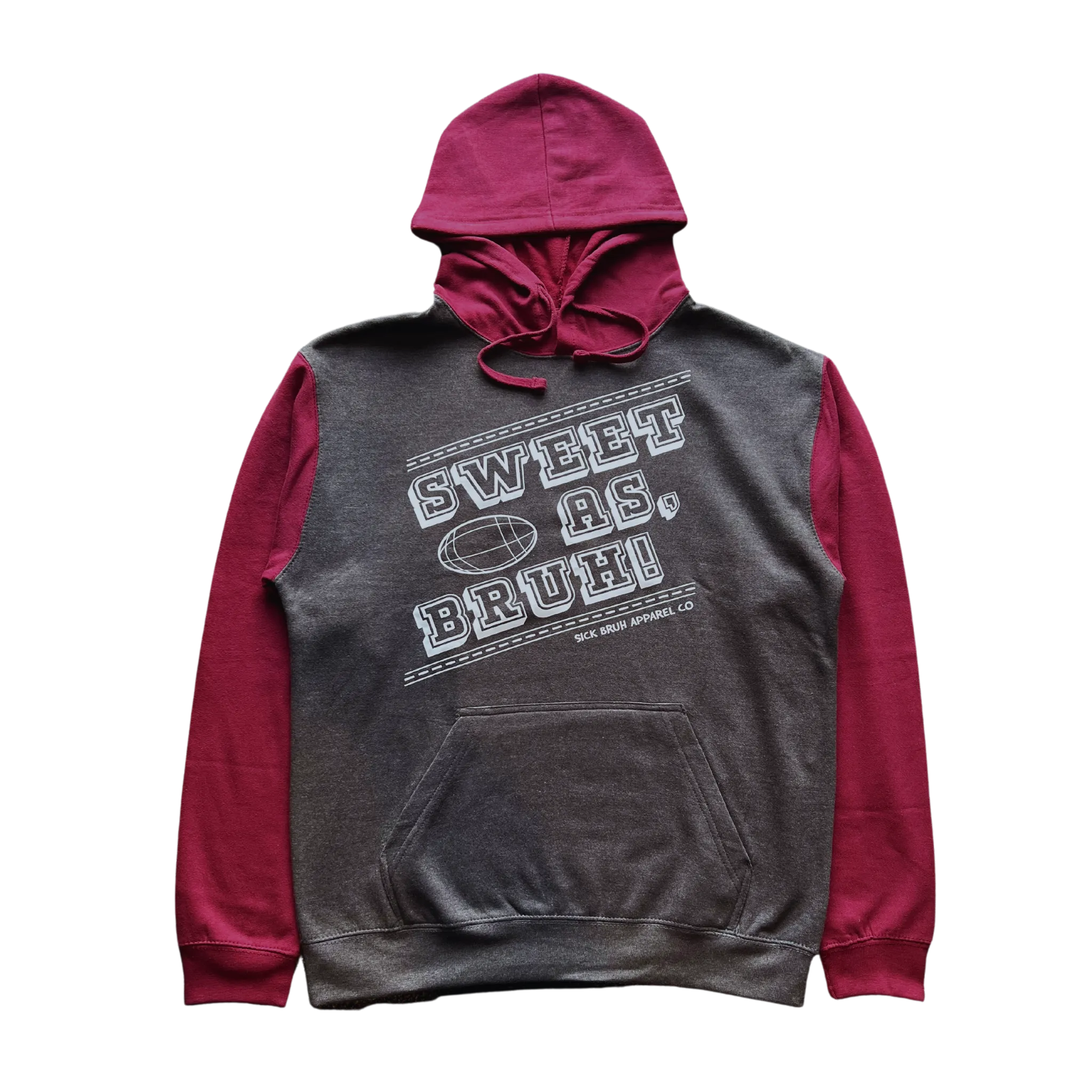 Charcoal/Maroon Sweet As Bruh Hoodie
