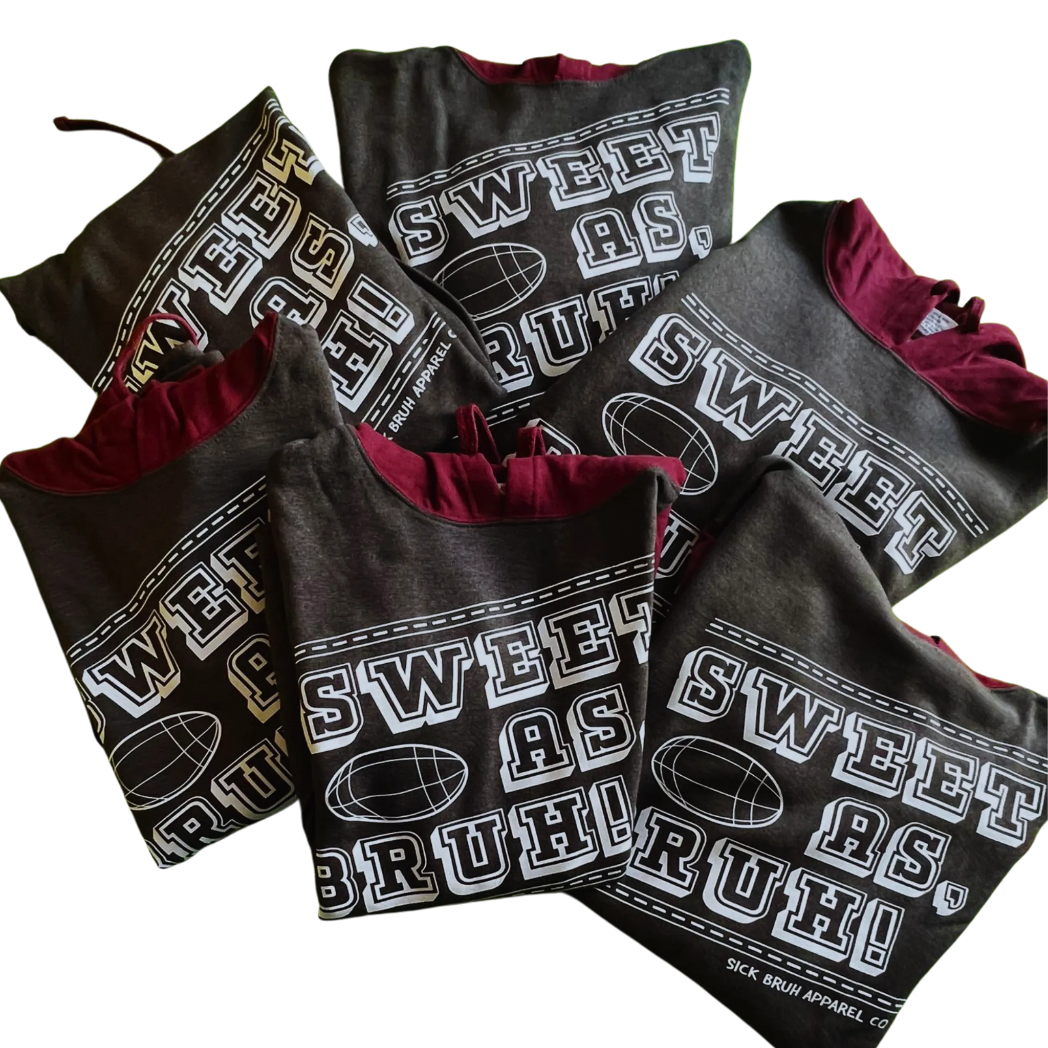 Charcoal/Maroon Sweet As Bruh Hoodie