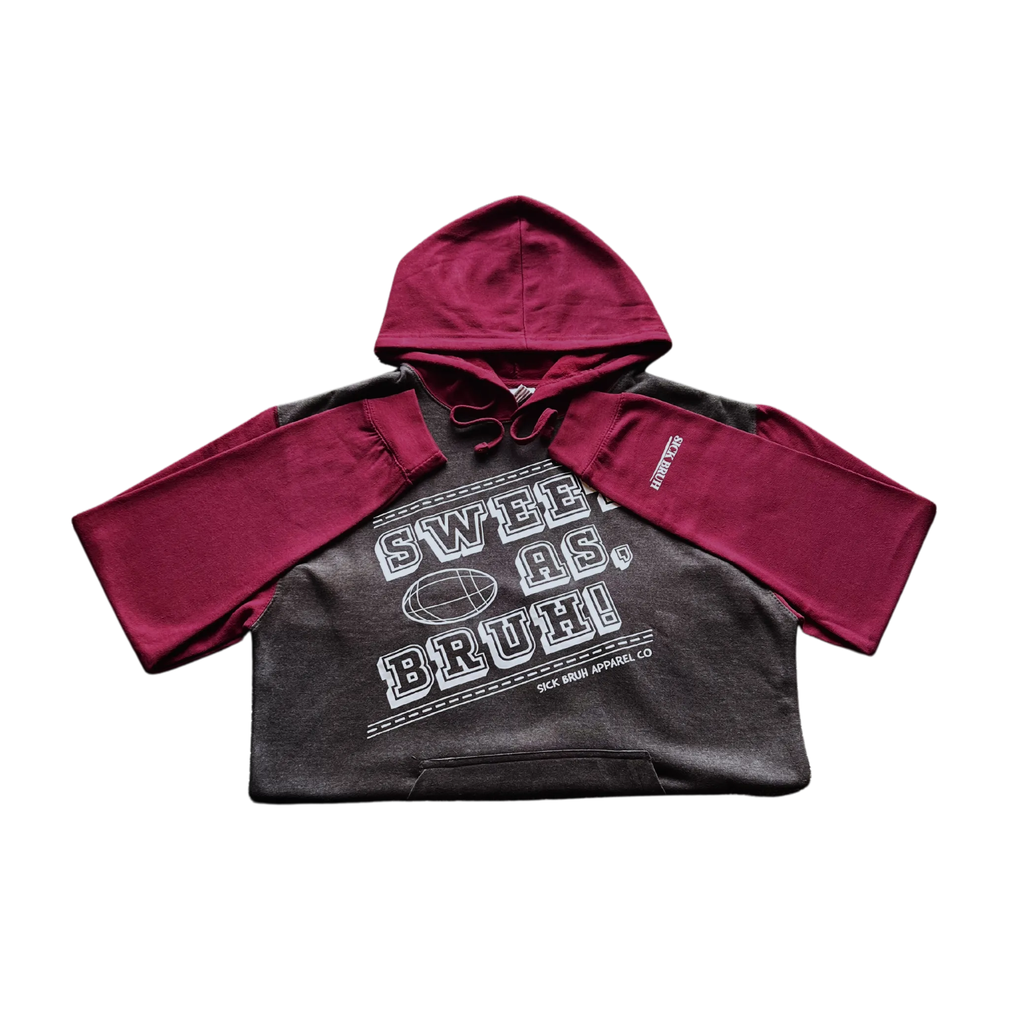 Charcoal/Maroon Sweet As Bruh Hoodie