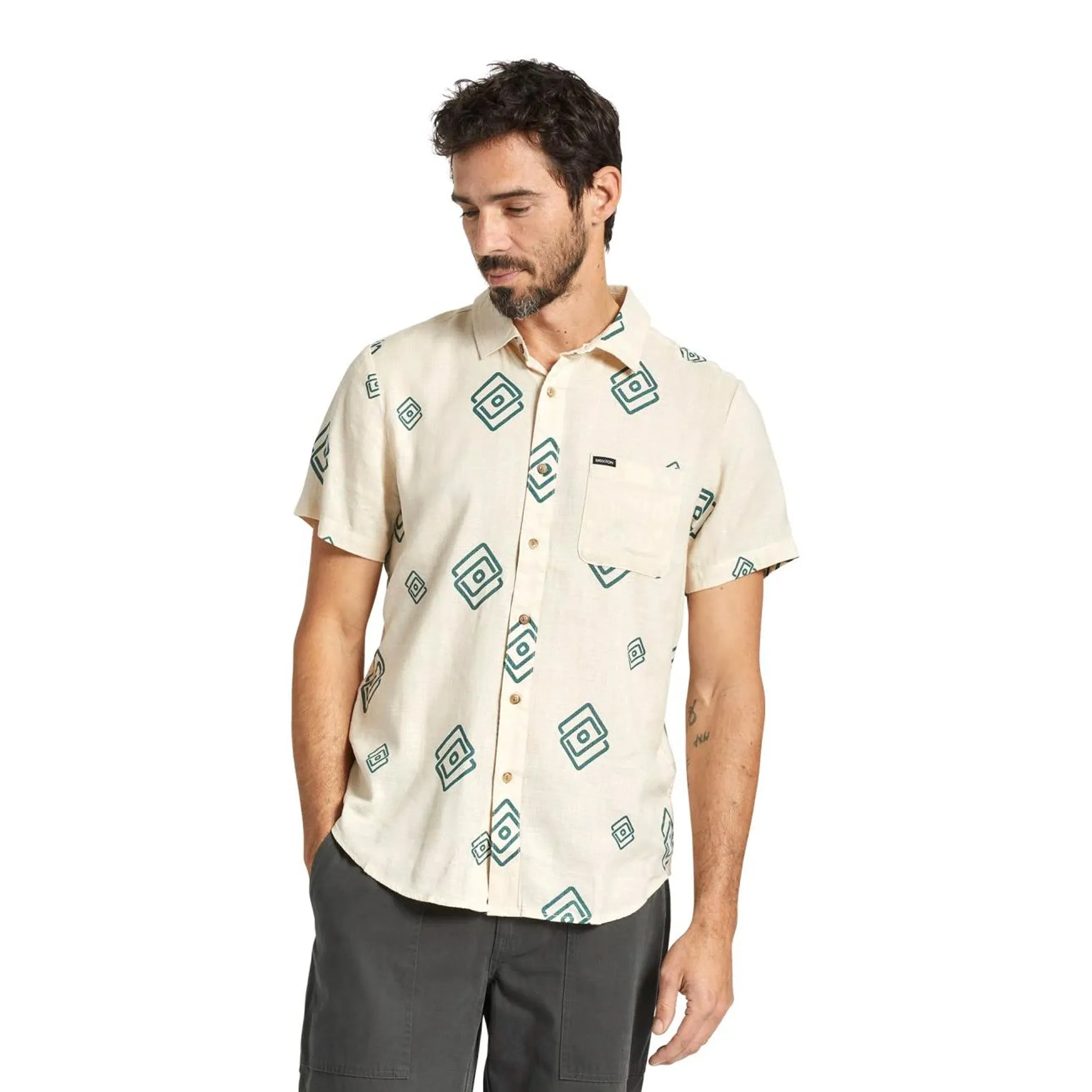Charter Slub S/S Woven Shirt - Whitecap/Spruce