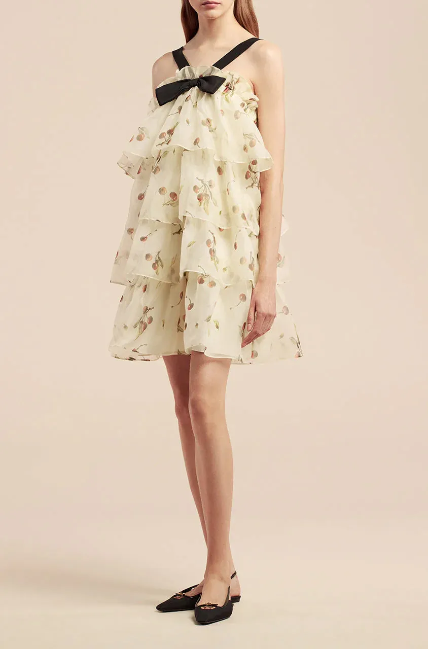 Cherry Tiered Organza Dress