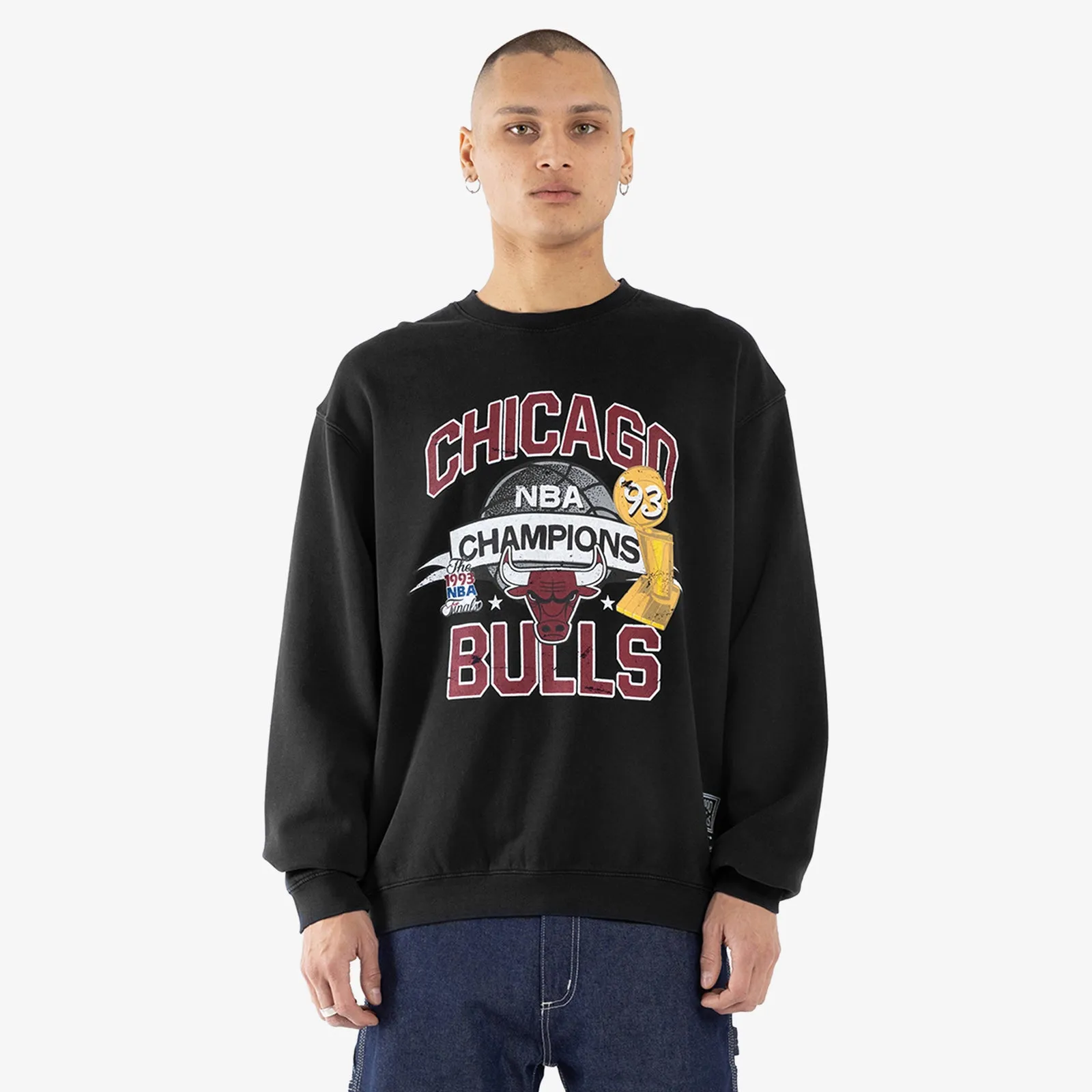 Chicago Bulls Team History Crew Sweatshirt - Faded Black