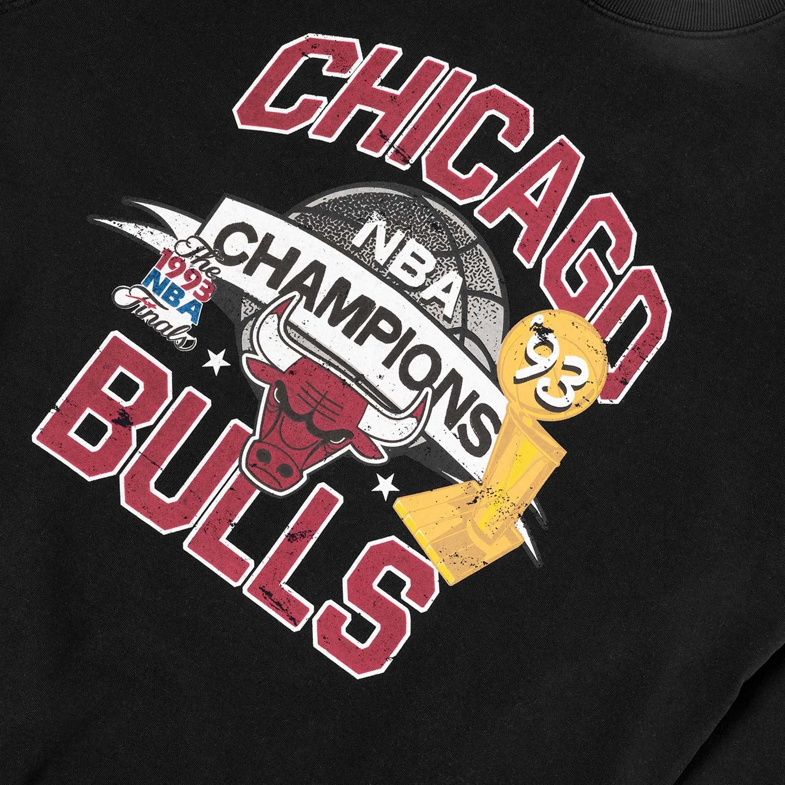 Chicago Bulls Team History Crew Sweatshirt - Faded Black