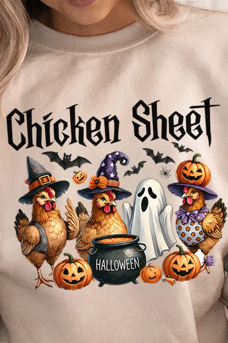 Chicken Sheet Halloween Heavy-weight Crew Sweatshirt