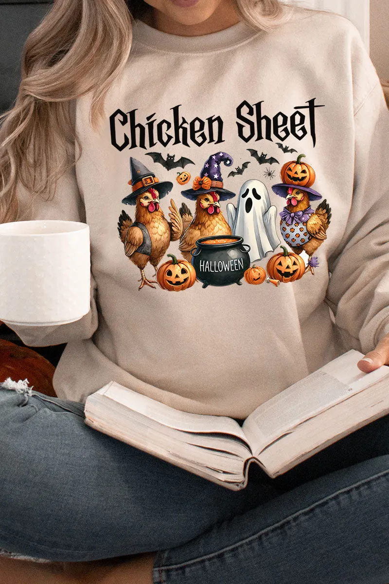 Chicken Sheet Halloween Heavy-weight Crew Sweatshirt