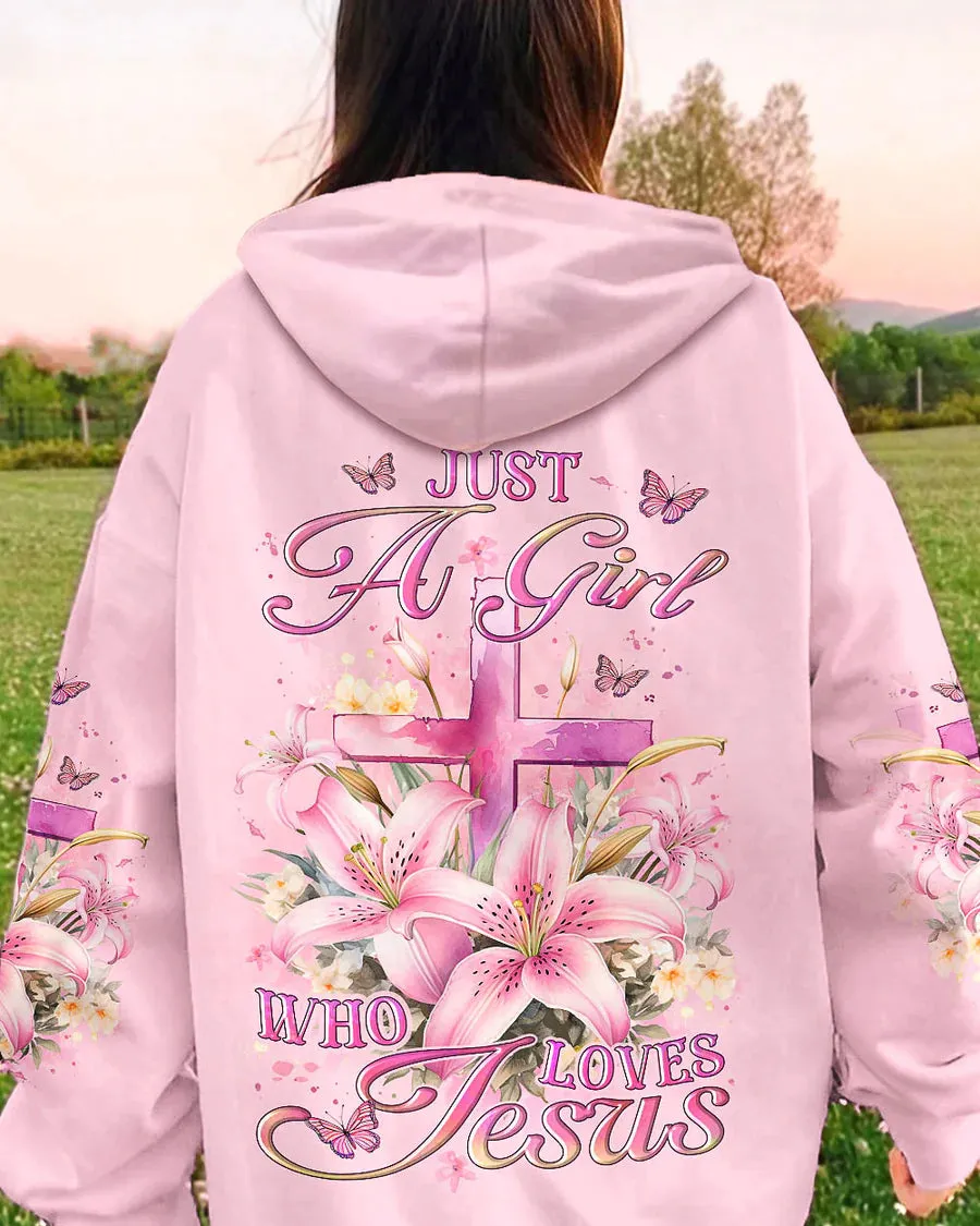 Christianartbag 3D T-Shirt For Women, Just A Girl Who Loves Jesus Women's All Over Print Shirt, Christian Shirt, Faithful Fashion, 3D Printed Shirts for Christian Women, CABDS04261223