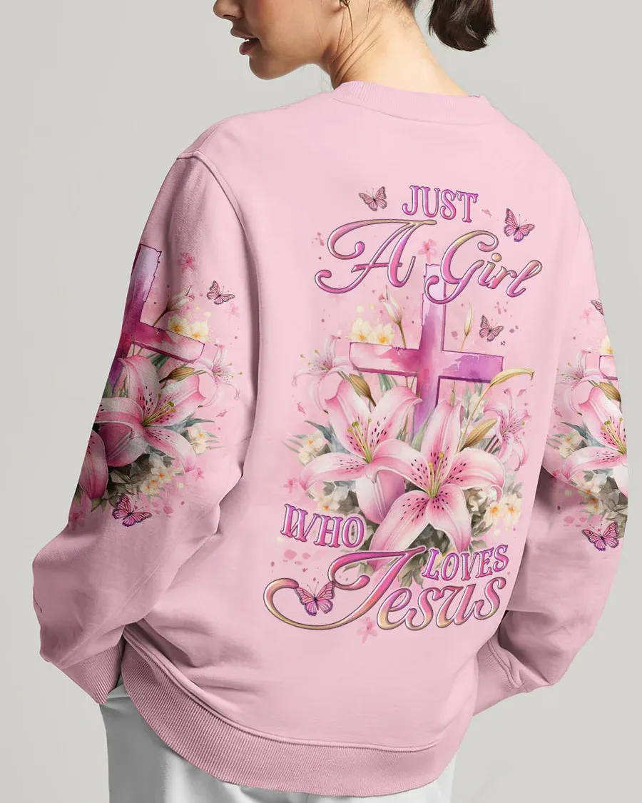Christianartbag 3D T-Shirt For Women, Just A Girl Who Loves Jesus Women's All Over Print Shirt, Christian Shirt, Faithful Fashion, 3D Printed Shirts for Christian Women, CABDS04261223
