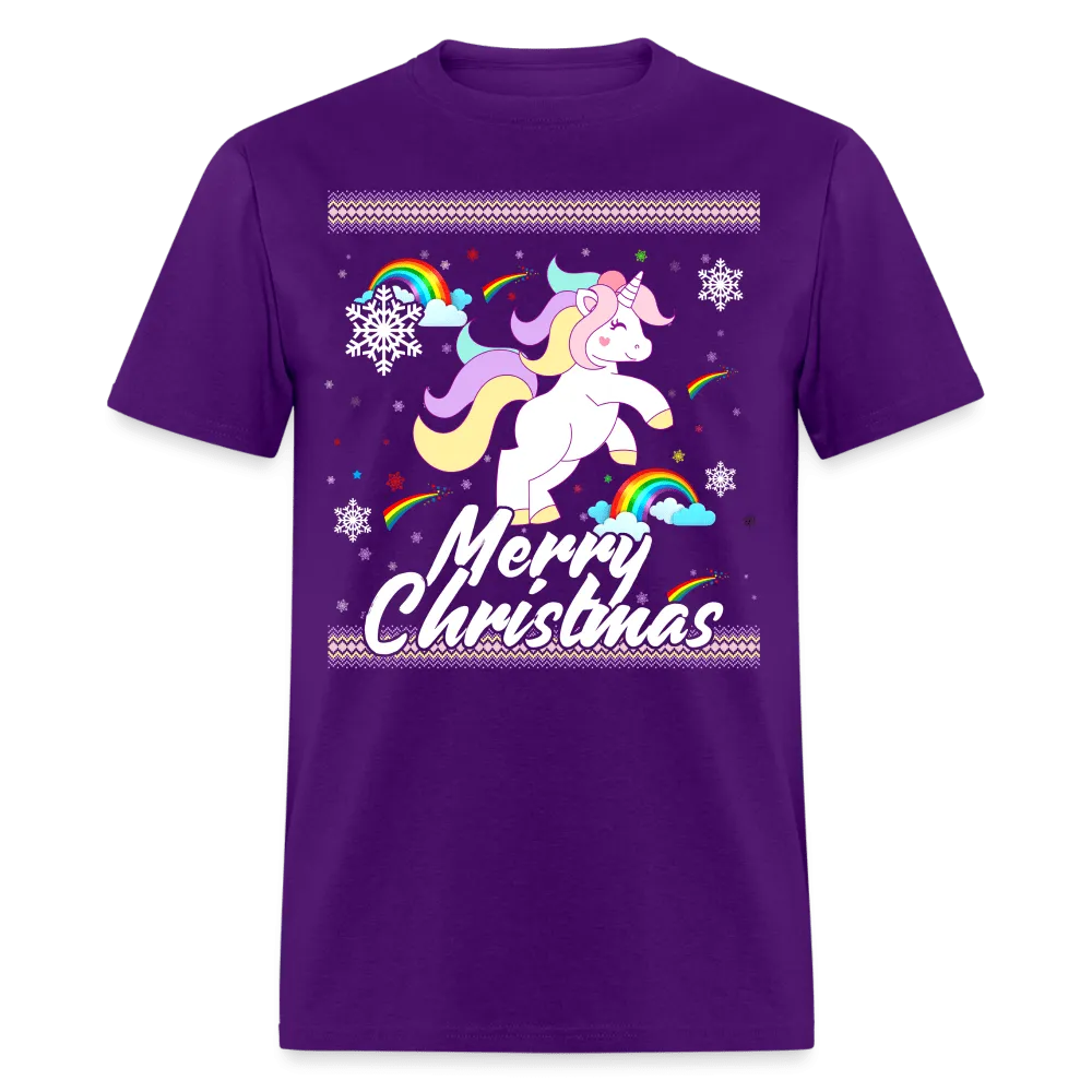Christmas - Merry Christmas Unicorn Ugly Sweater - Family Shirts Men, Woman Christmas T Shirts