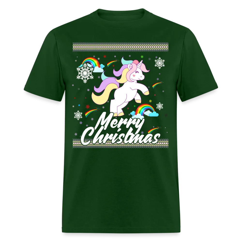 Christmas - Merry Christmas Unicorn Ugly Sweater - Family Shirts Men, Woman Christmas T Shirts