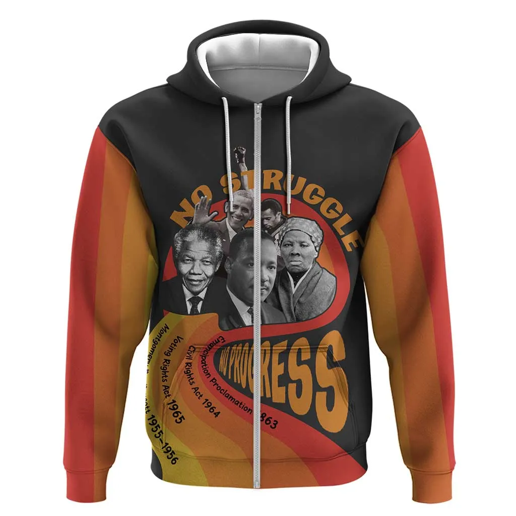 Civil Rights Leaders African American Hoodie No Struggle No Progress DT03