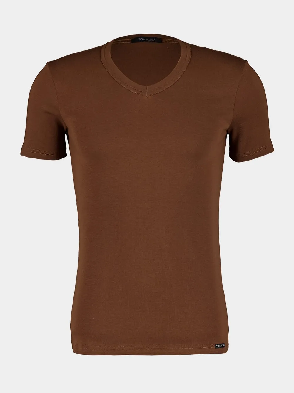 Classic V-Neck Brown T-Shirt