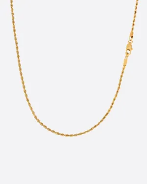 CLEAN ROPE CHAIN. - 2MM GOLD