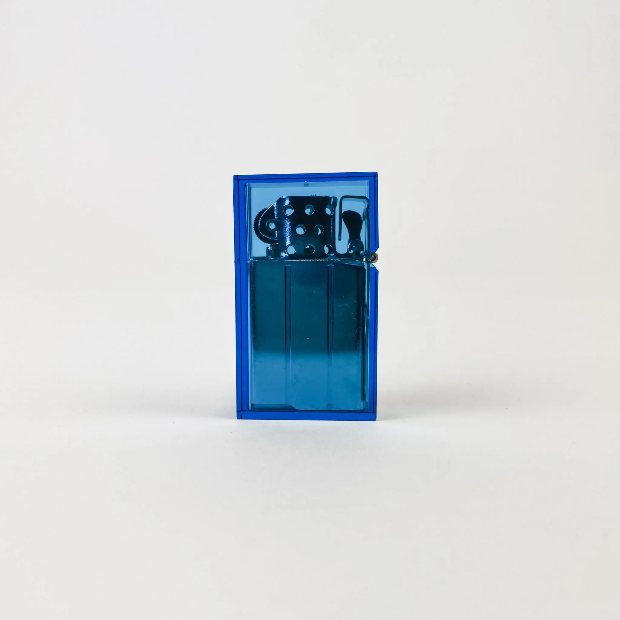 Clear Blue Hard Edge Refillable Lighter