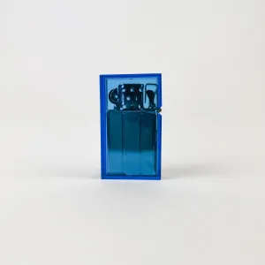 Clear Blue Hard Edge Refillable Lighter