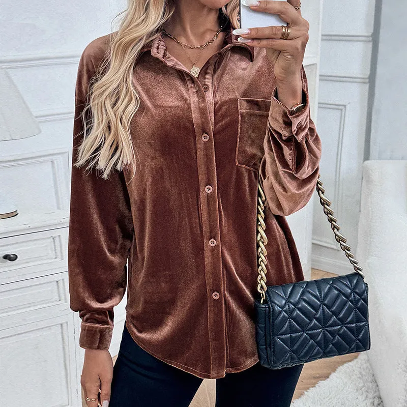 Clementine - Relaxed Velvet Shirt