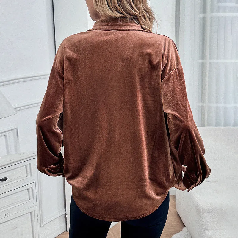 Clementine - Relaxed Velvet Shirt