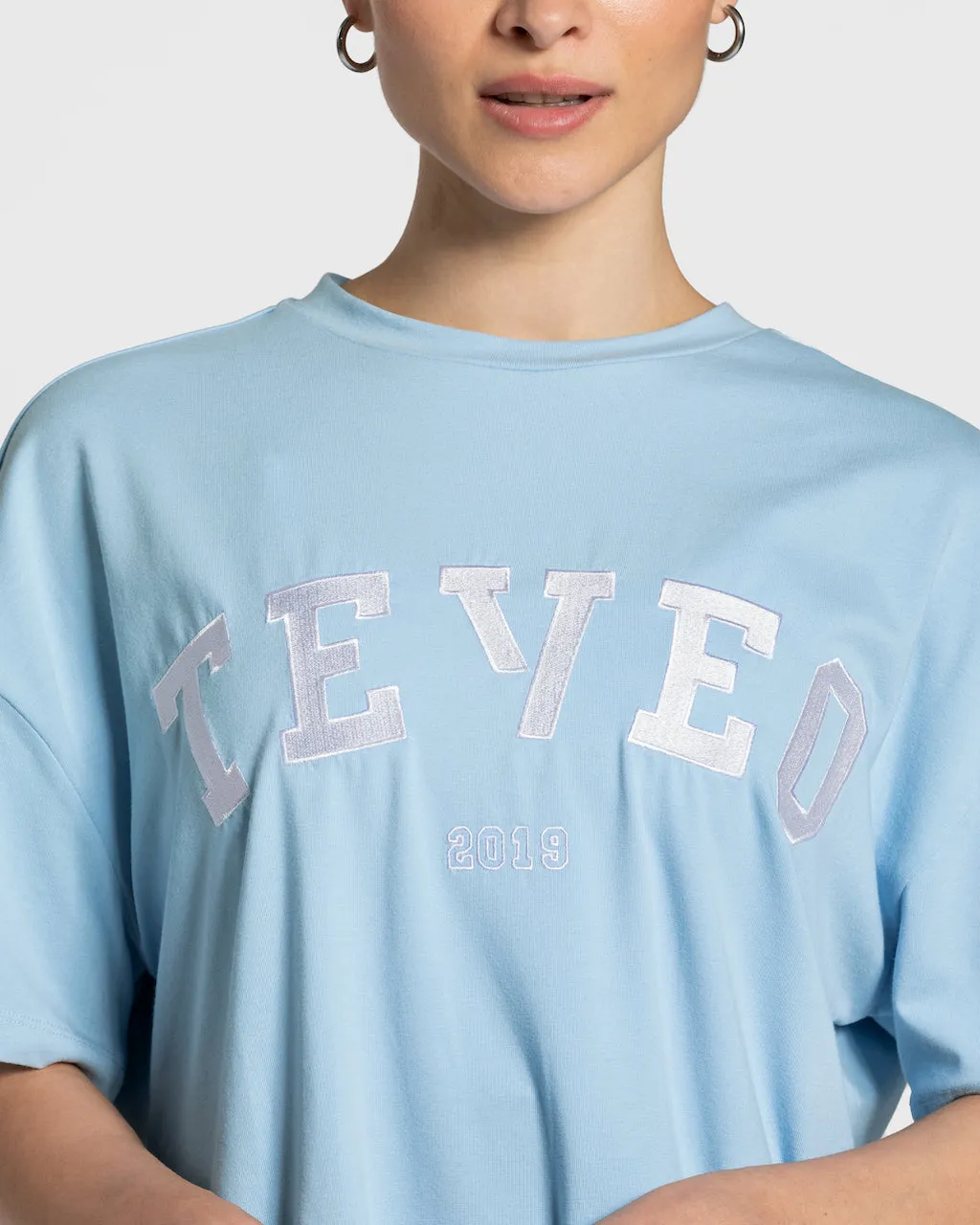 College Oversized T-Shirt "Babyblau"