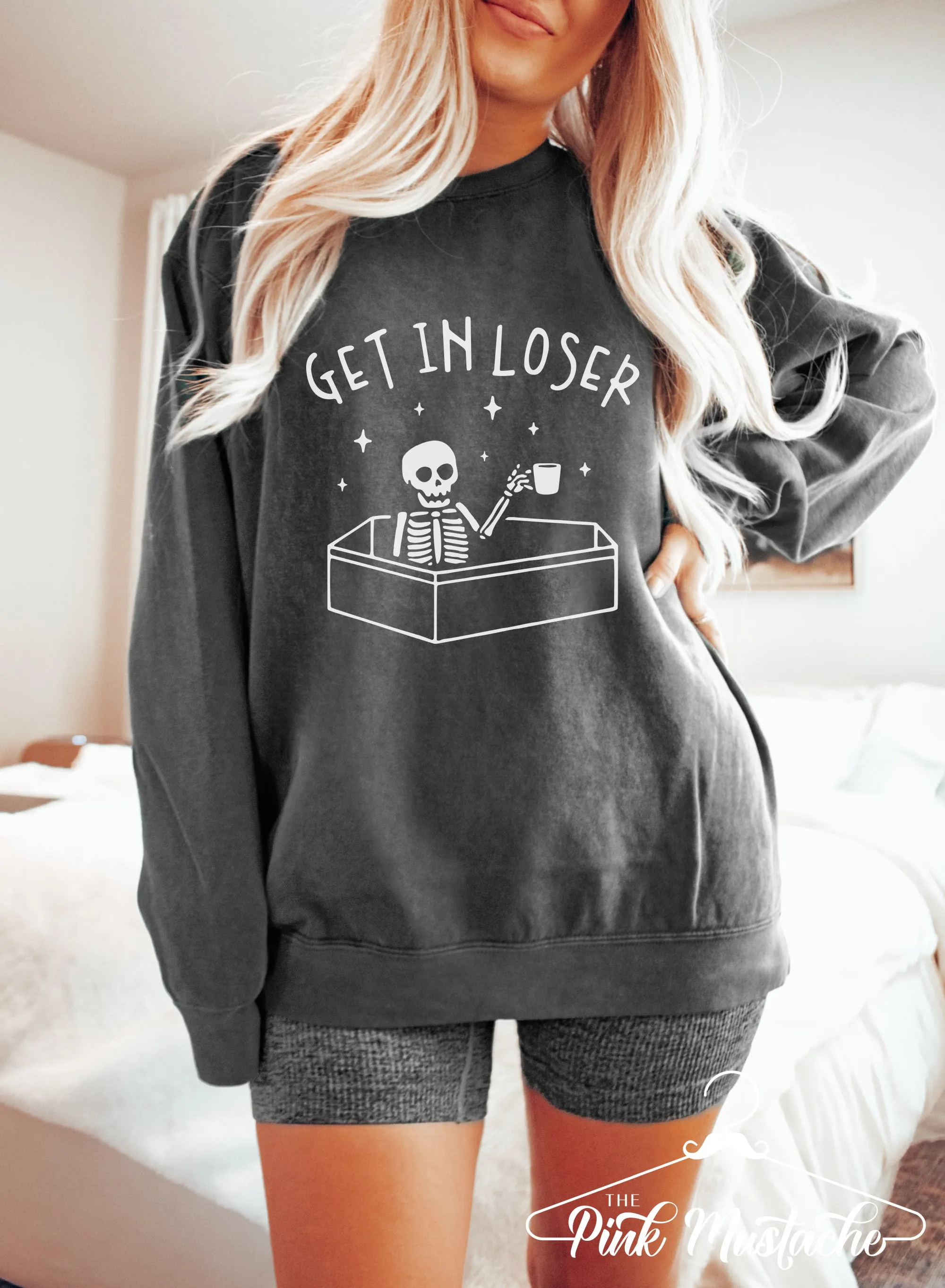 Comfort Colors Pepper Get In Loser Halloween Sweatshirt  - Adult Sizes