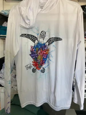 Coral Turtle - UPF 50 Performance Hoodie