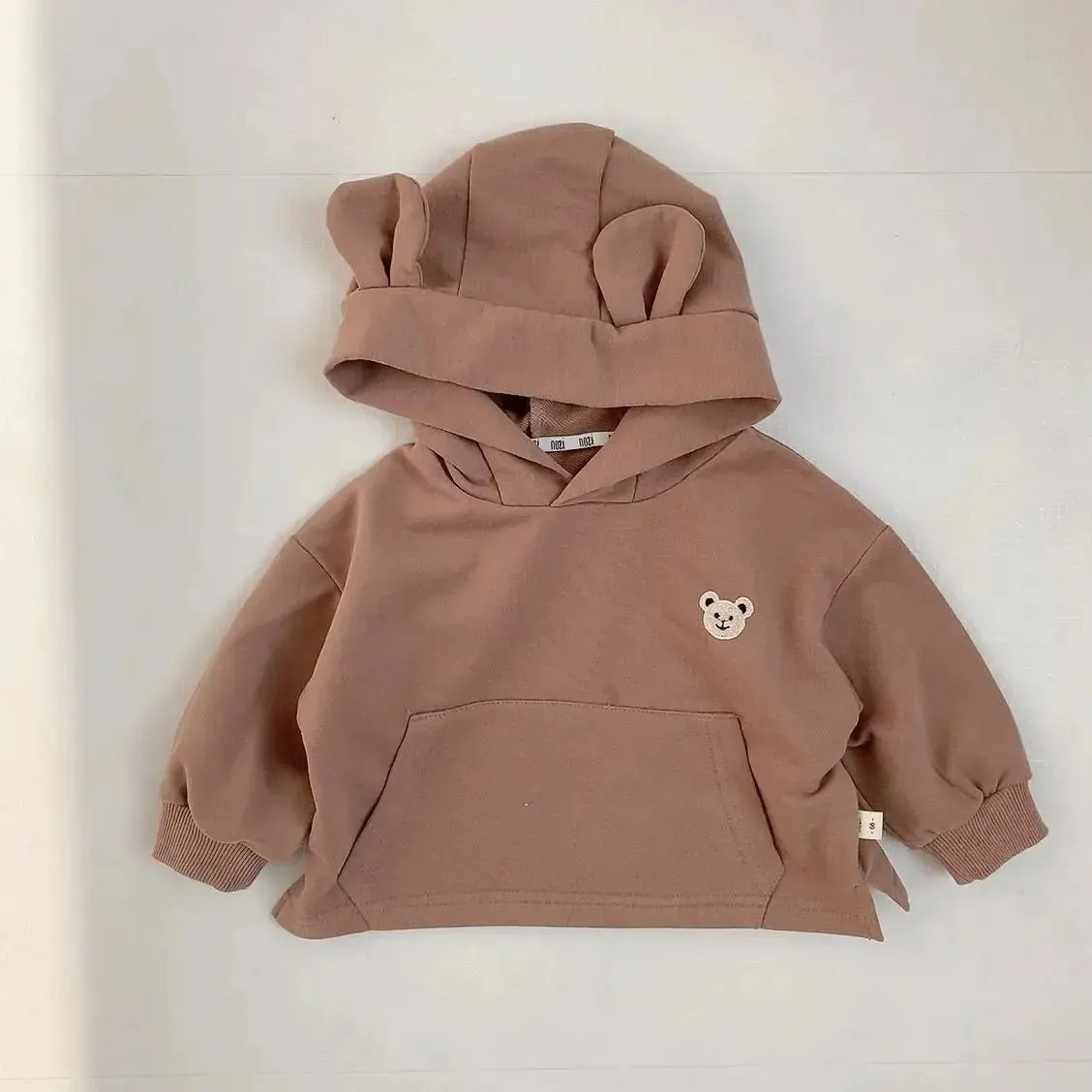 Cotton Embroidered Hoodies for Toddlers - Bear-Themed Sweatshirt for Kids
