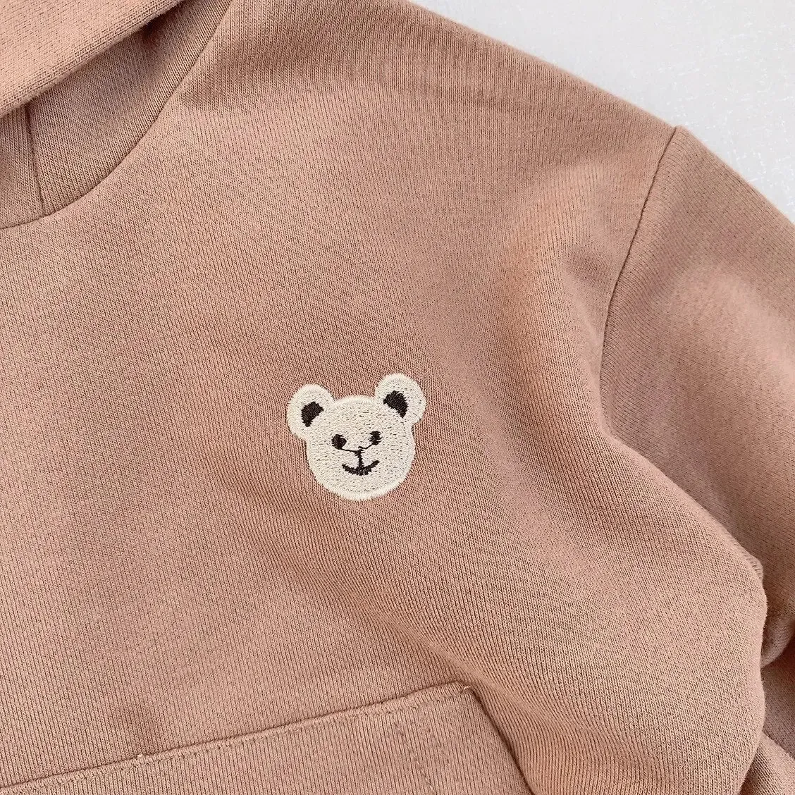 Cotton Embroidered Hoodies for Toddlers - Bear-Themed Sweatshirt for Kids