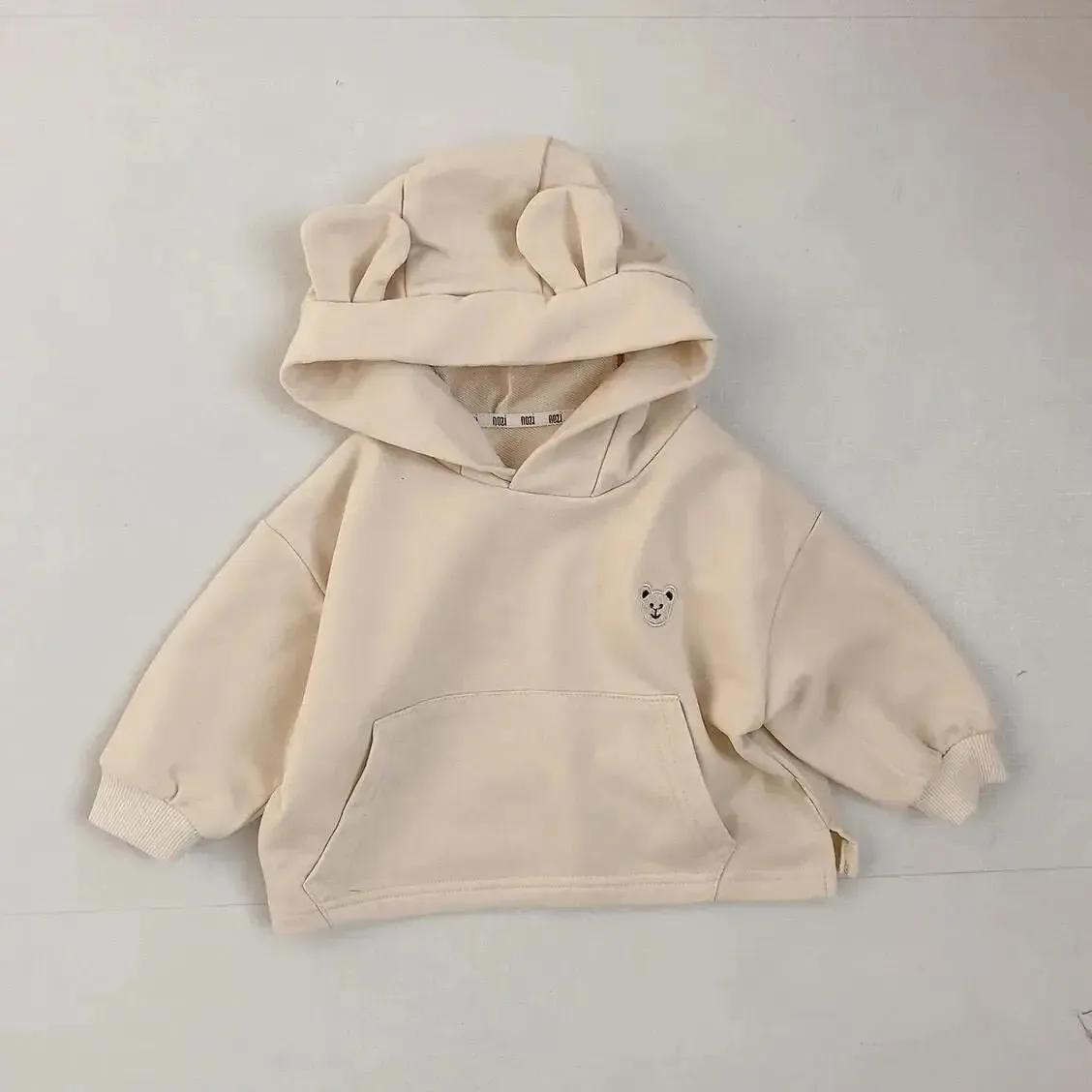 Cotton Embroidered Hoodies for Toddlers - Bear-Themed Sweatshirt for Kids