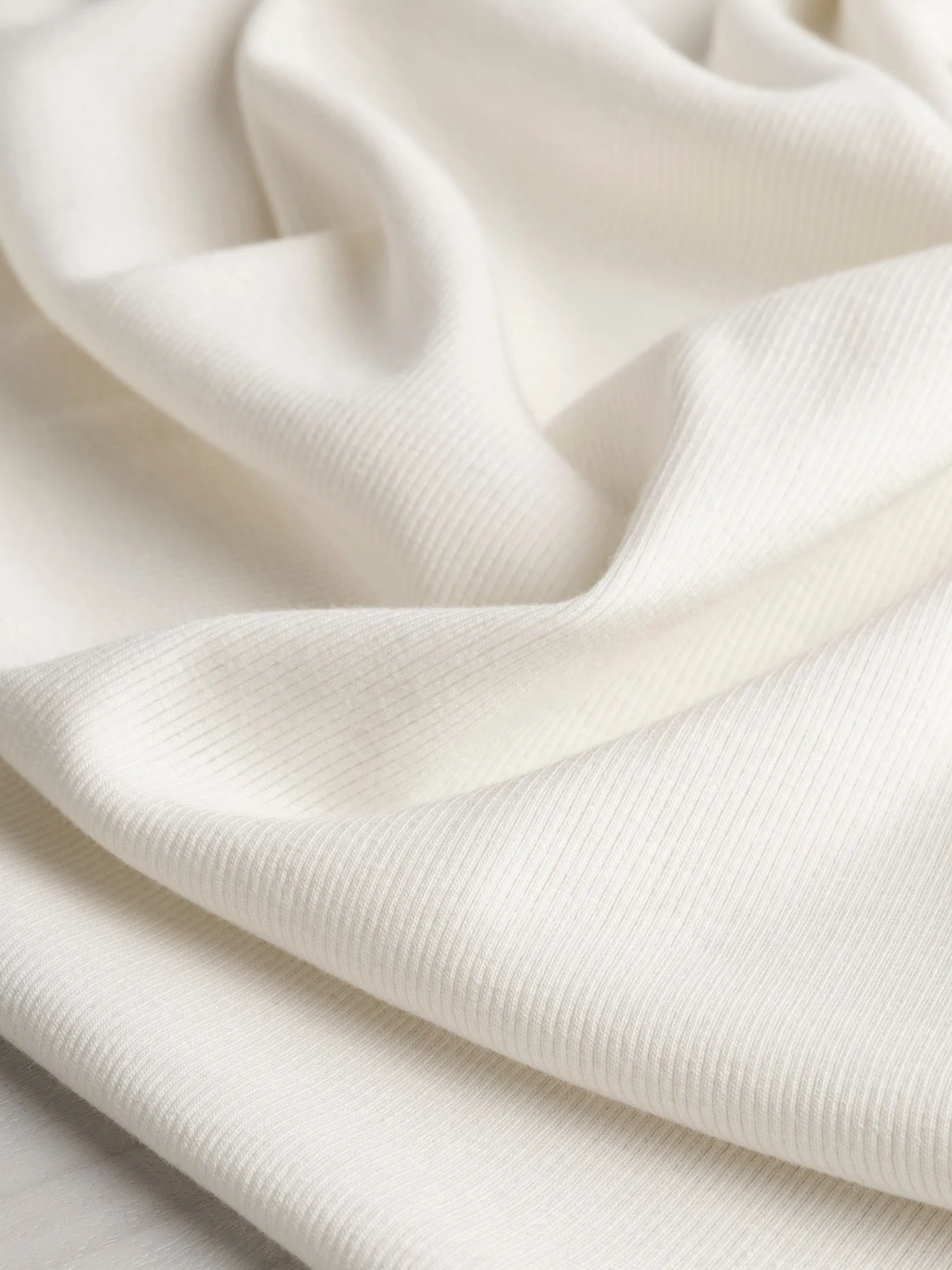 Cotton Tencel Modal Rib Knit - Cream