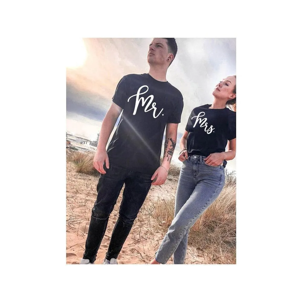 Couple Matching Shirts Mr and Mrs Wedding Gift Anniversary