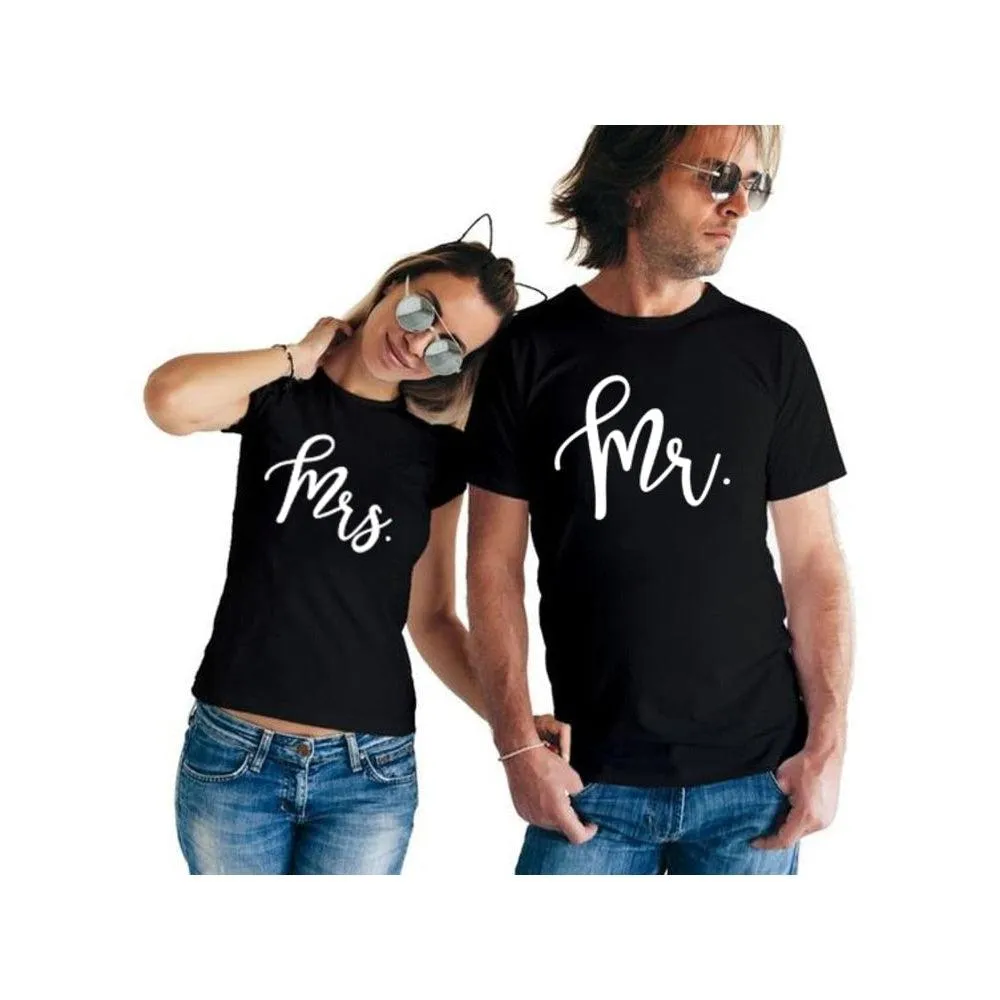Couple Matching Shirts Mr and Mrs Wedding Gift Anniversary