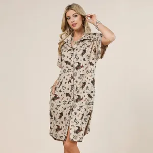 Cowboy Print Dress - Avery