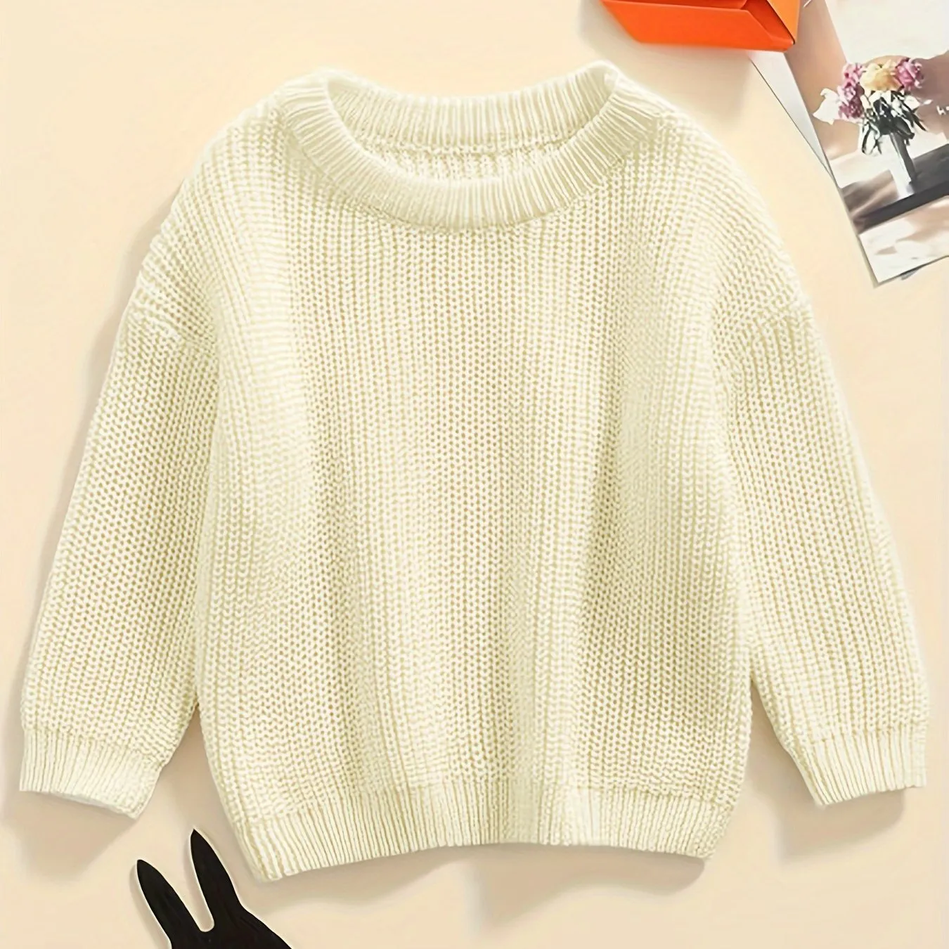Cozy Girls Knitted Pullover Sweater - Fashionable Loose Fit for Toddler & Baby Blouse - Perfect Casual Wear for Little Girls